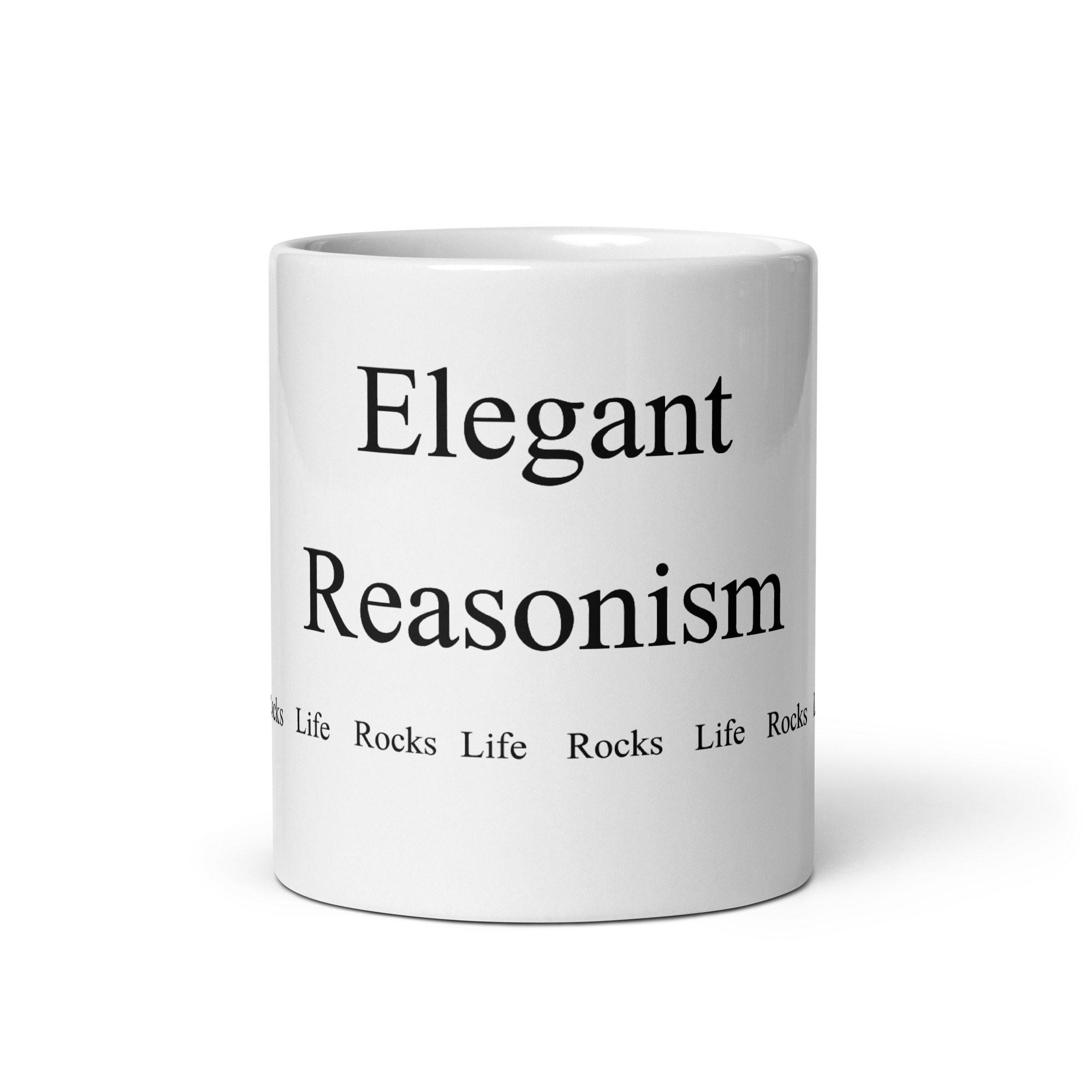 Elegant Reasonism Rocks Life White glossy mug - Image 2