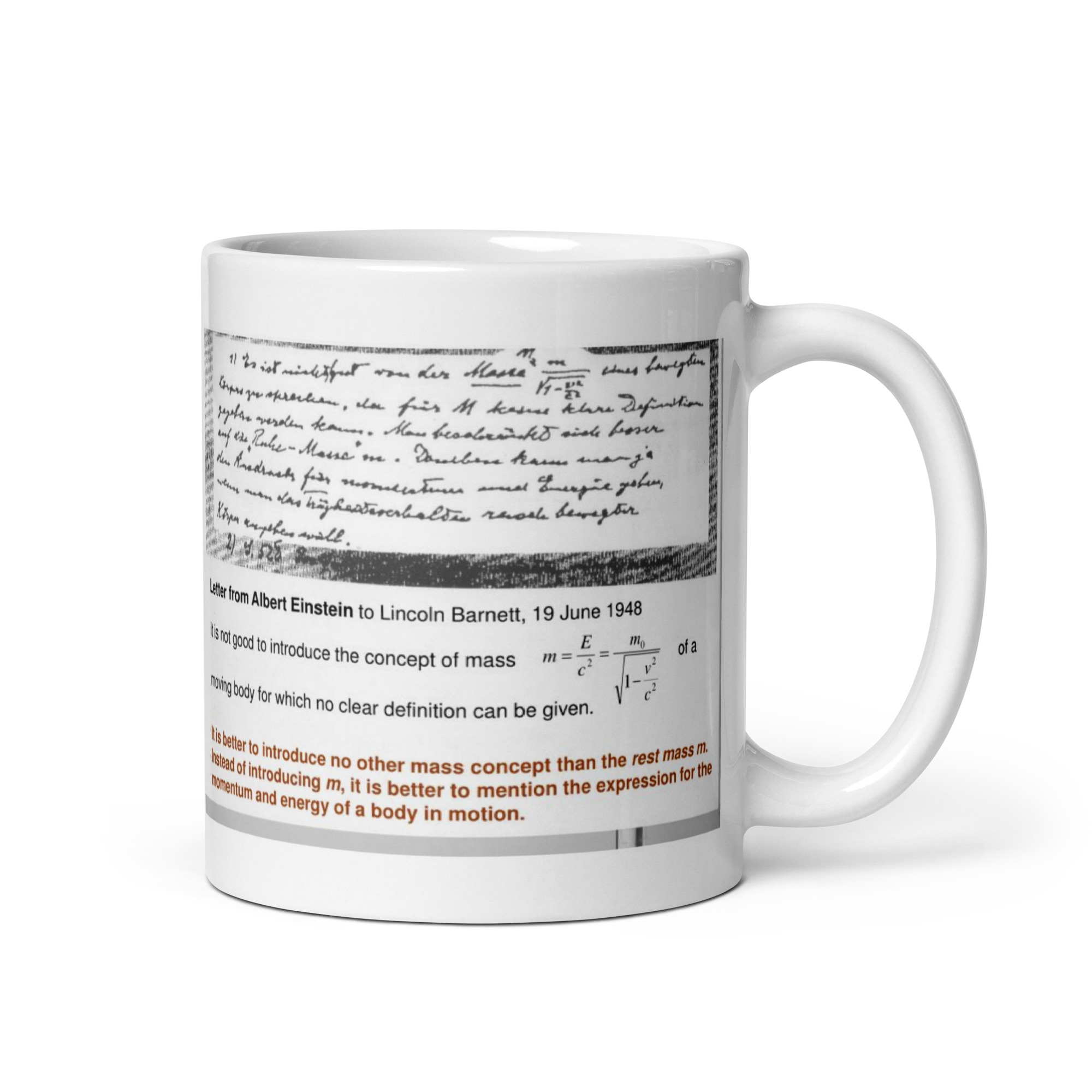 M2 Invariant Mass EIM Because Einstein Said So White glossy mug - Image 7