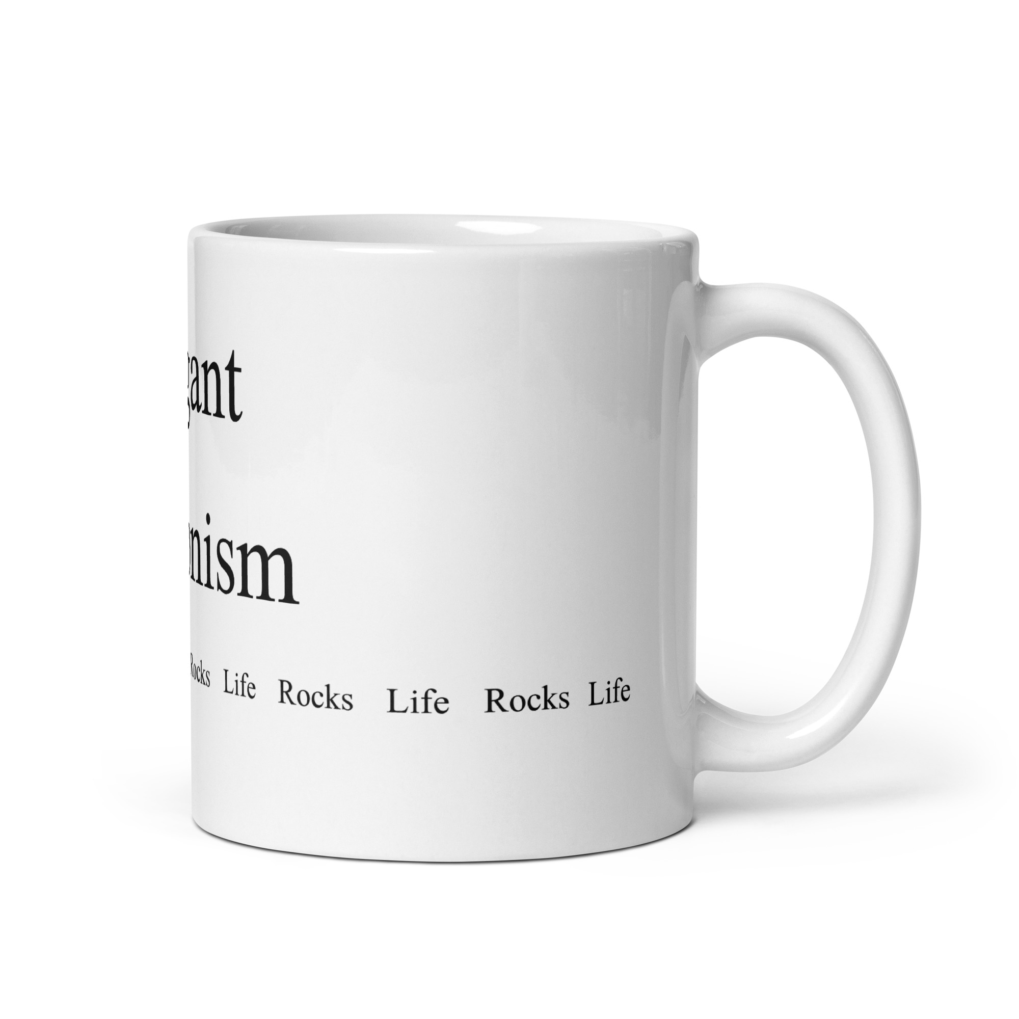 Elegant Reasonism Rocks Life White glossy mug - Image 3