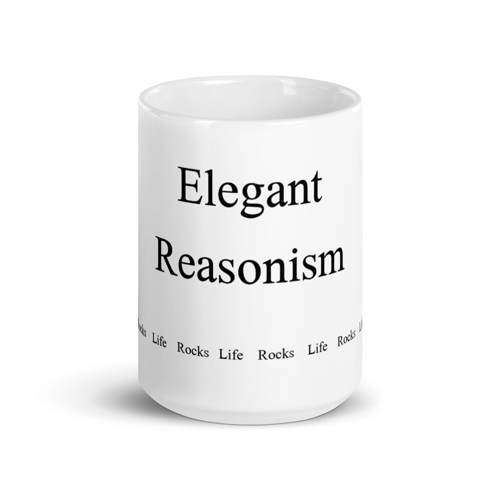 Elegant Reasonism Rocks Life White glossy mug