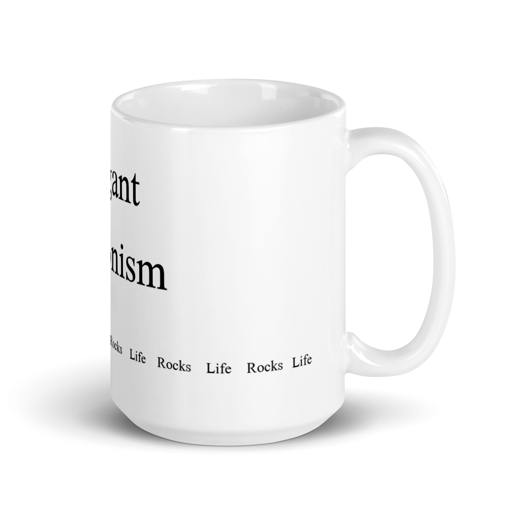 Elegant Reasonism Rocks Life White glossy mug - Image 6